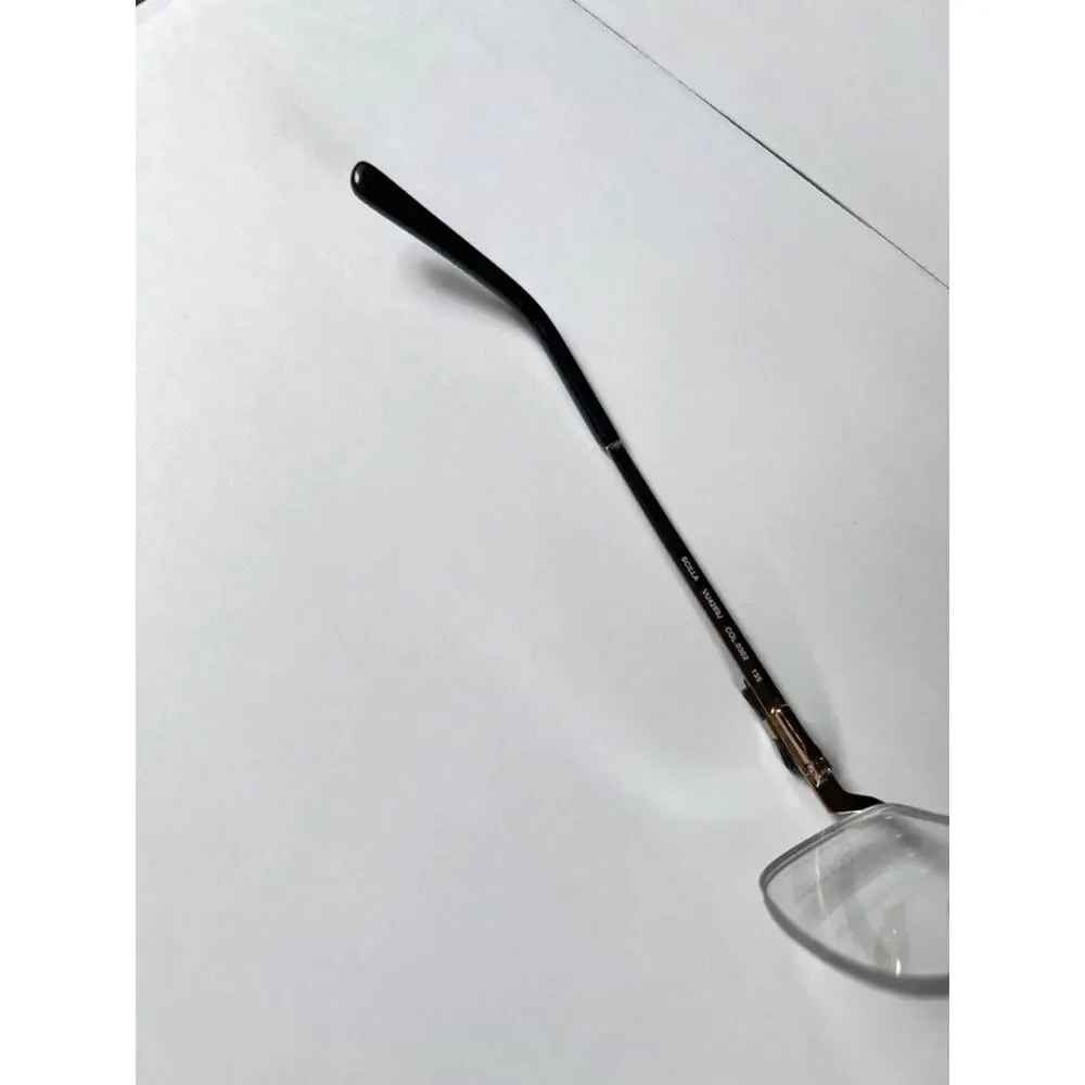 Furla Scilla VU4269J 0302 Black Gold Half Rim Eyeglasses Frames 55-17 135 Women